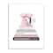Stupell Industries Grey Pink and Black Fashion Bookstack with Pink Mixer Wall Plaque